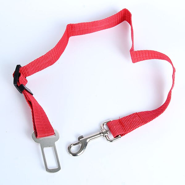 ♕S Hond Huisdieren Autostoeltje Harnas Terughoudendheid Lead Verstelbare Reizen Clip Supplies Huisdieren: Red