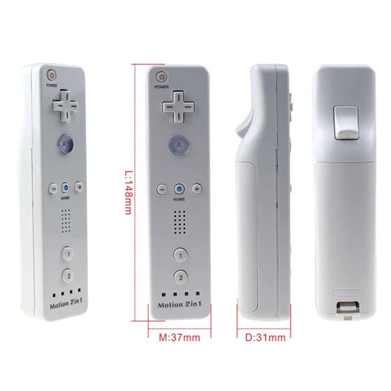 Pack Mando Wii Remote con Wiimotionplus incorporado + Nunchuck Compatible Wii BLANCO, 2 en 1Mando Inalámbrico para Nintendo Wii, Joystick con Motion Plus y Nunchuck , incluye funda protectora Silicona