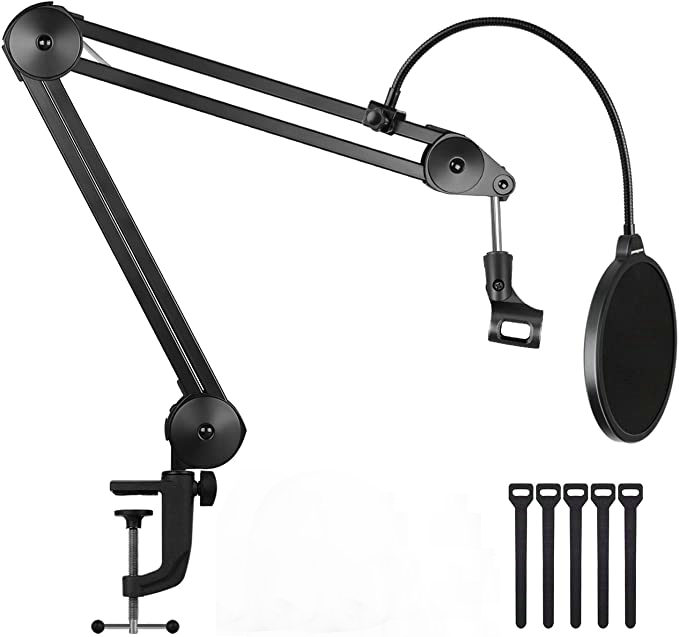 Soporte de micrófono para pantógrafo, brazo de suspensión ajustable, resistente, con filtro Pop, para Blue Yeti Bm 800: Model B