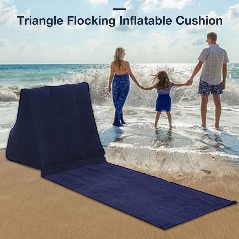Tapis de Camping gonflable en Pvc, Long tapis de plage pliable, Support souple, Triangle, corps de plage, matelas gonflable, coussin de taille W7C7