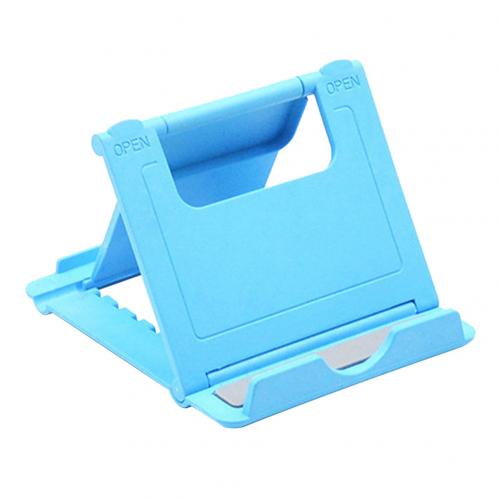 Universal Plastic Adjustable Folding Desktop Table Phone Holder Bracket Stand: Blue