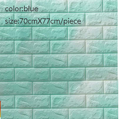 70cm x77cm 3d stereo farvegradient væg mursten mønster vandtæt og fugtfast tapet: Blå
