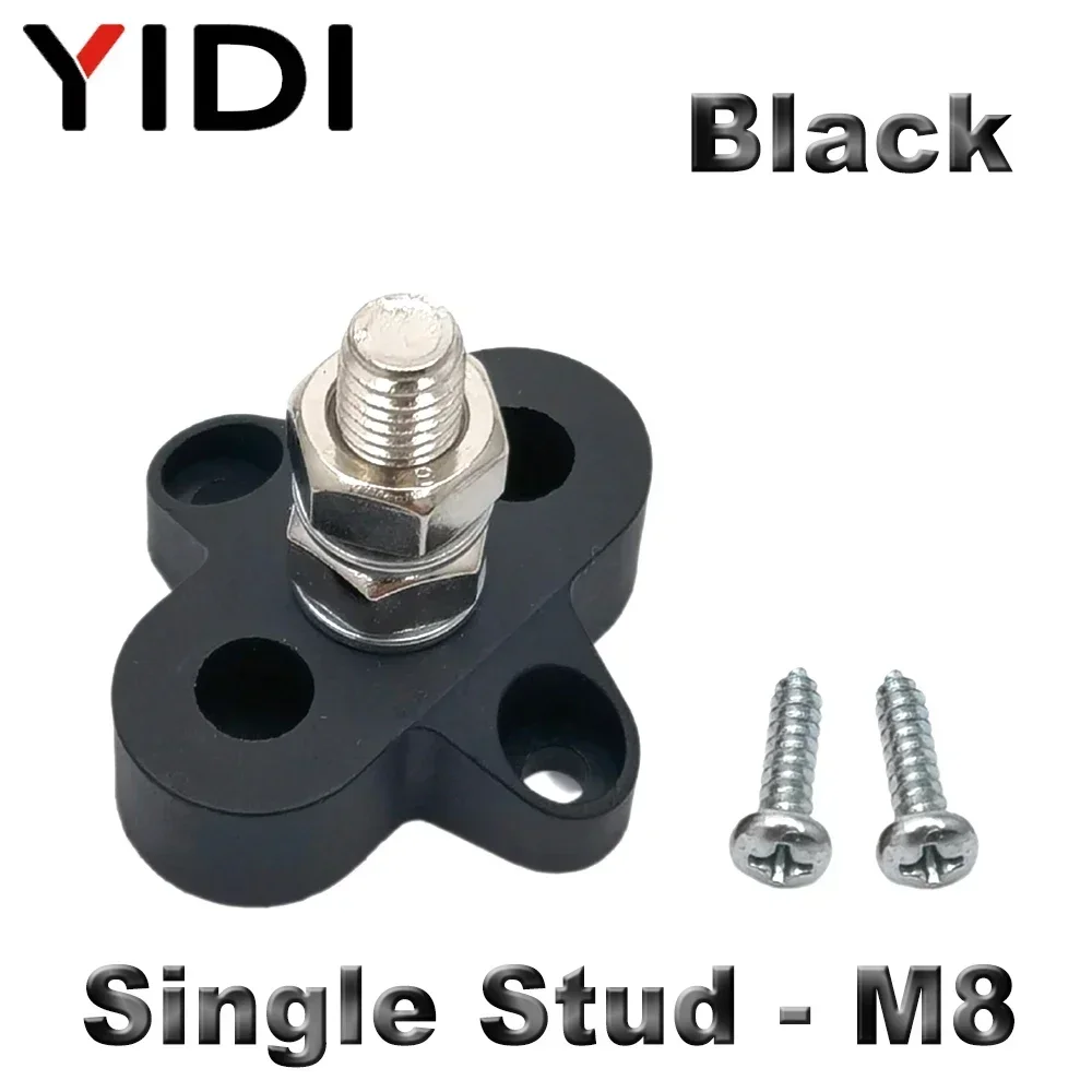 M6 M8 M10 Junction Terminal Block Stud Bus Bar Heavy Duty Batterij Stroomverdeling DC 48V Busbar Rood/zwart Automotive RV Boot: Bruin