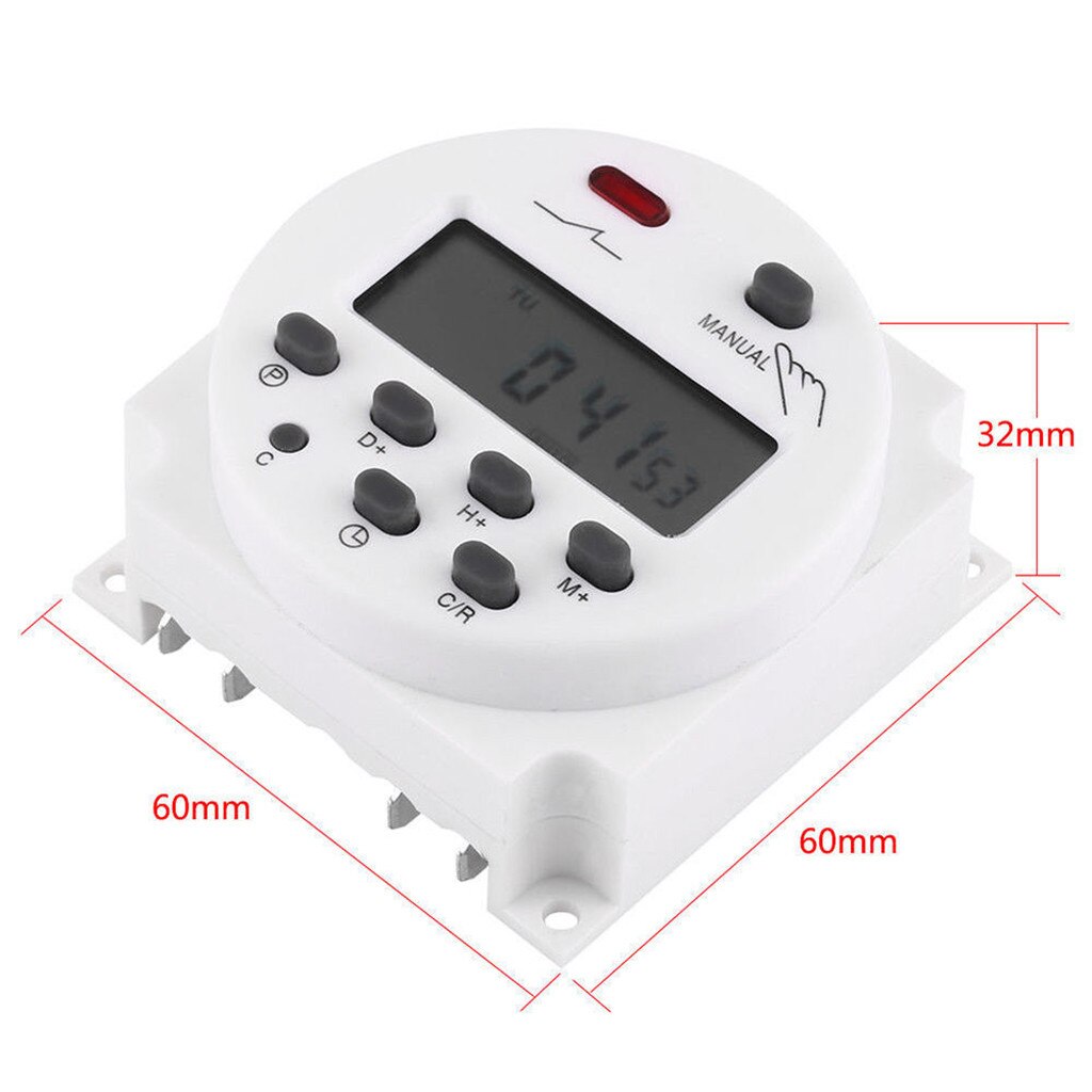 DC 12V/220V Digital LCD Power Timer weekly 7days Programmable Time Switch Relay 8A TO 16A TIMER 10A mini #j3s