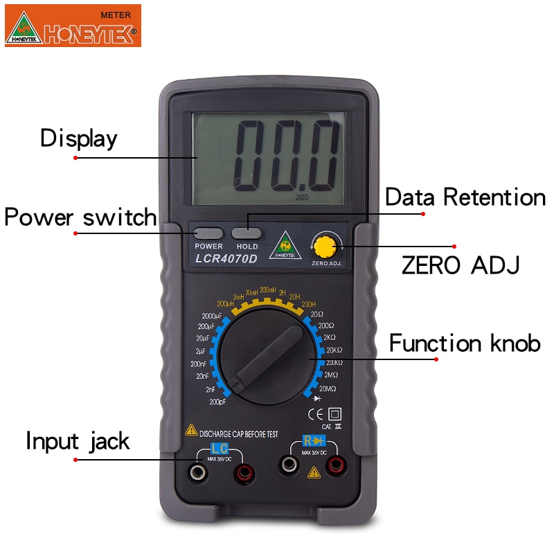 Professionele Digitale Capacimeter Multimeter Esr Lcr Meter Condensator Capaciteit Tester Inductie Meter Lcd Backlight