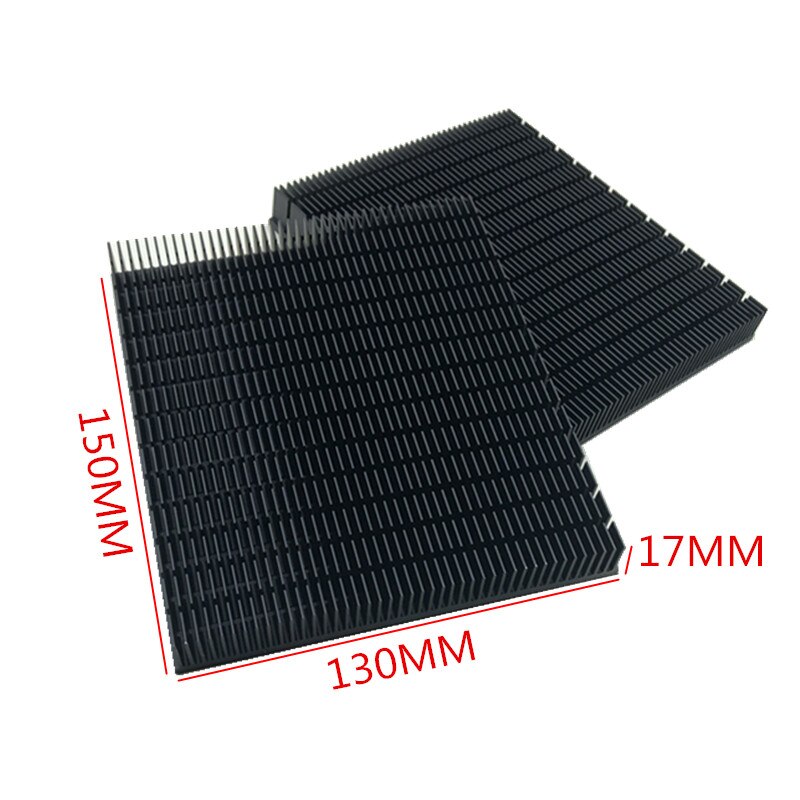 1 stk høy effekt aluminium radiator 150*130*17mm kjøleribbe aluminium svart kjøleribbe