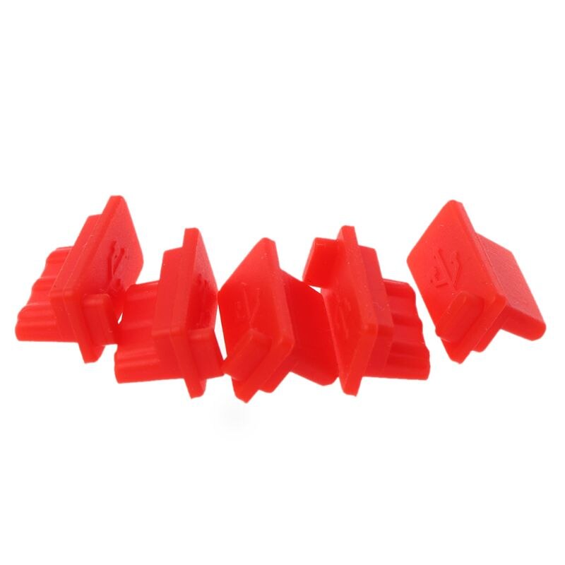 5PCS USB Dust Plug Charger Port Cover Cap Female Jack Interface Universal Silicone Dustproof Protector Tablet PC Notebook Laptop: red