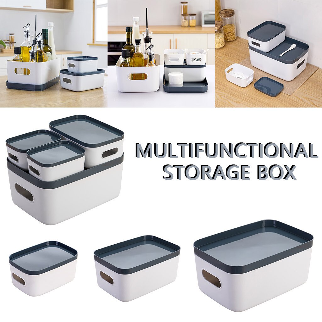 Multi-functional Kitchen Products Remote Control Cosmetics Jewelry Storage Box Makeup Organizer Box Home Office Sundries