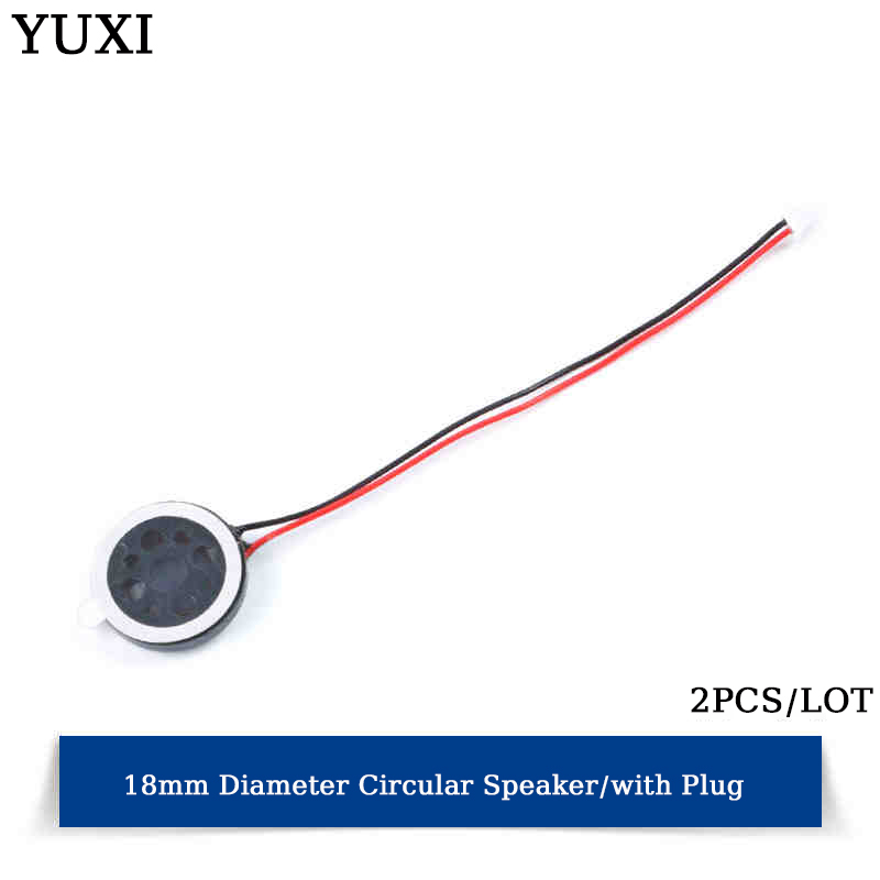 YUXI 2 STKS Ronde Luidspreker 15 MM/18 MM/20 MM Voor 8 Ohm 1 W Luidsprekers Mobiele Telefoon Kleine Luidspreker Audio met Plug 2 P 1.25 MM: Goud