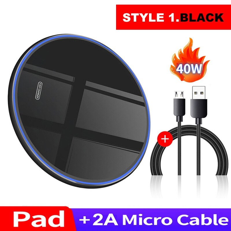 Gyso qi trådløs oplader til iphone 11 trådløs opladning / hurtigoplader til iphone 12 se xiaomi mix 2s/ mi 9 opladere: 20w sort stil 1