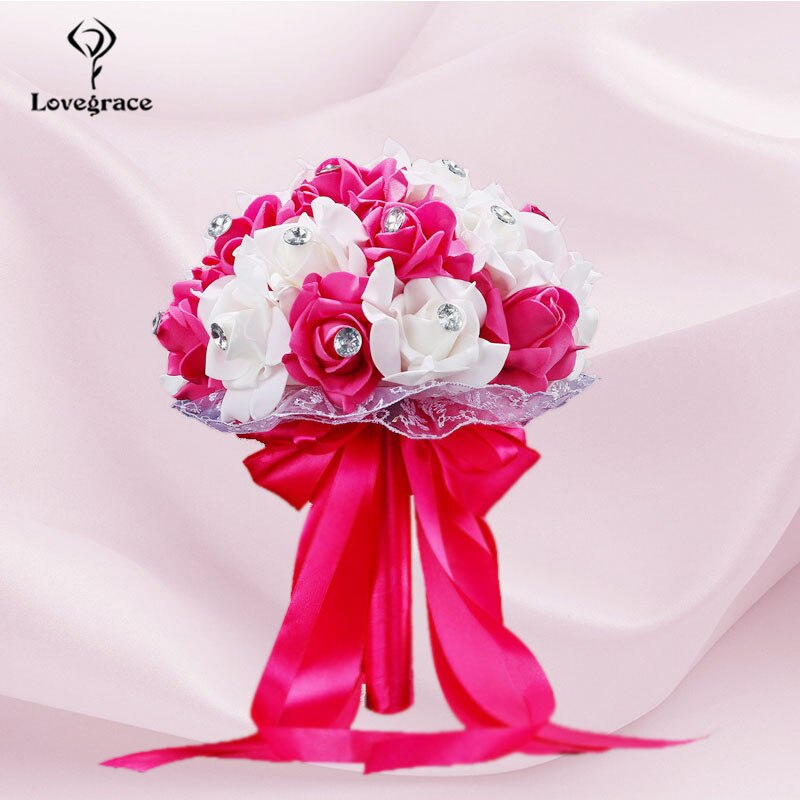 Lovegrace Hochzeit Strauß Braut Strauß Mariage die Seide Künstliche Blumen Rosen Hochzeit Strauß für Brautjungfern Hochzeit Zubehör