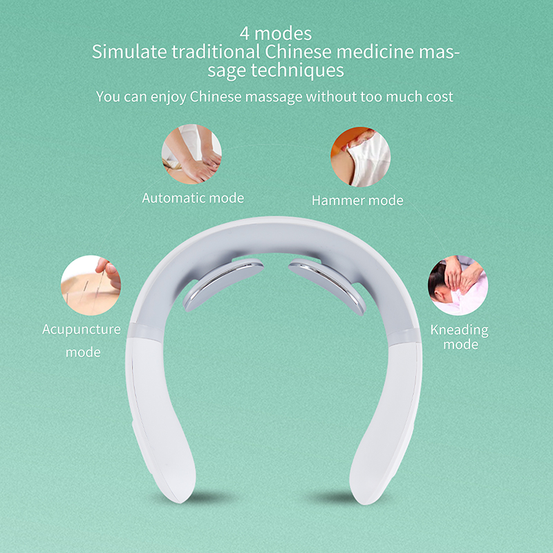 Smart Electric Neck Massager Heating Pulse Cervical Massage Remote Control Voice Broadcast Neck Pain Relief Relaxation Tool