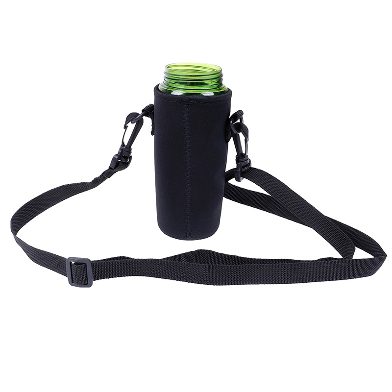 420-1500ml vesipullon kansi pussi pussi w/hihna neopreeni vesipussin pidike olkahihna musta pullon kantajan eristyspussi