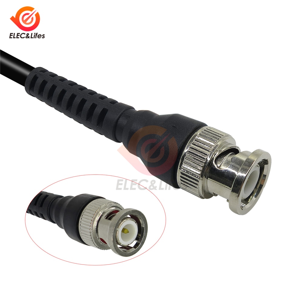 1.1m Digital Oscilloscope BNC Probe Test Leads 50 ohm Coaxial Q9 Male Plug to Dual Alligator crocodile clip test line cable