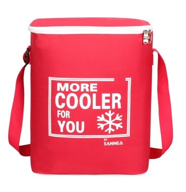 SANNE 15L Waterproof Portable Insulated Cooler Bag Can Carry Food and Drink Insulated Thermal Bag Solid Color Cooler Bag Thermal: Red