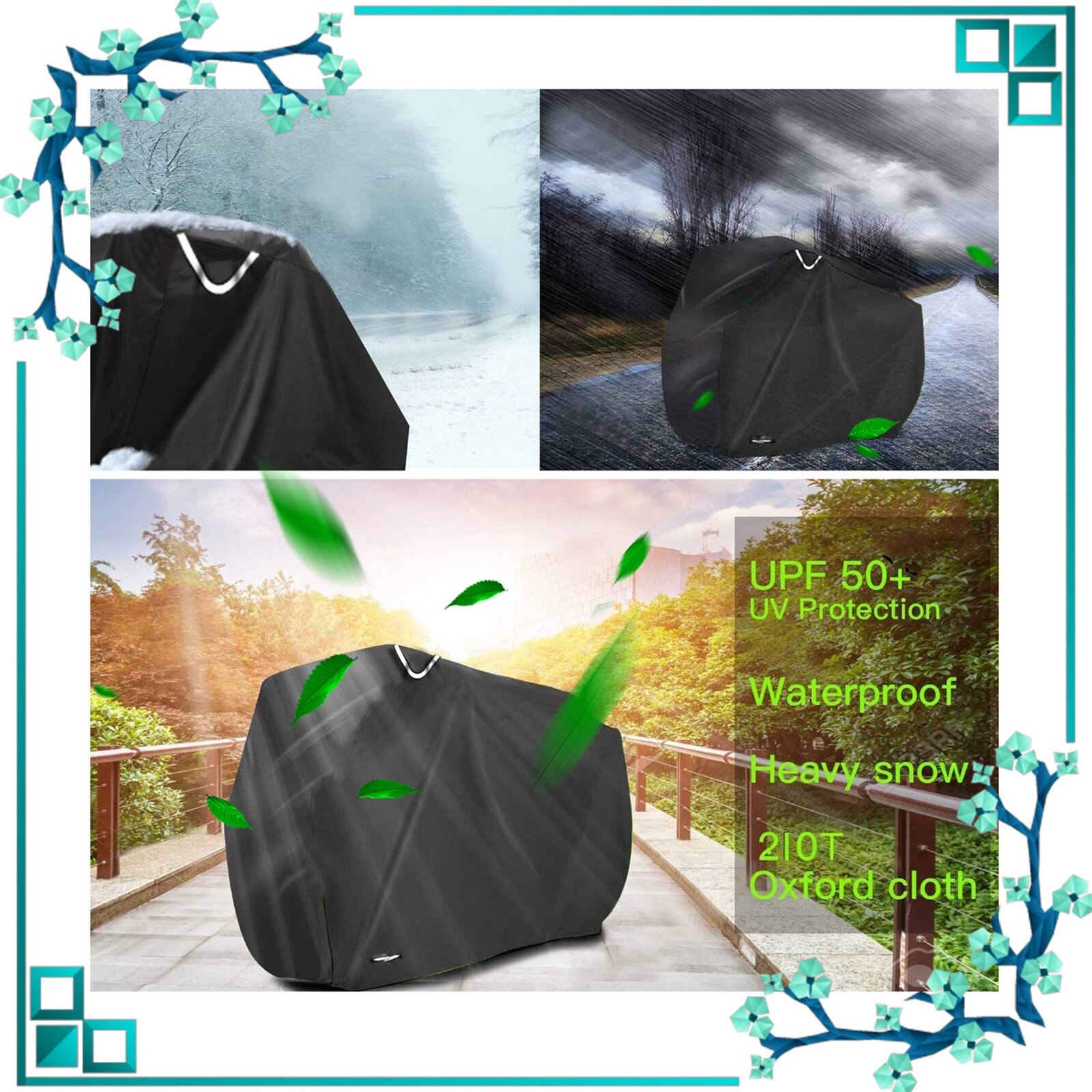 Outdoor Bicycle Winter Snow Shield Waterproof Sunshade Bike Outer Cover 210x115x75cm Electric Bicycle Motorcycle Snow Cover