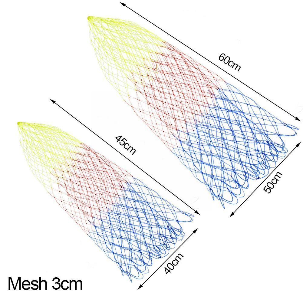 40/50cm Nylon Fishing Colorful Foldable Fishing Net Dip Tools Nylon Accessories Landing Mesh Deep Rhombus Fold Hole Fi K6k7