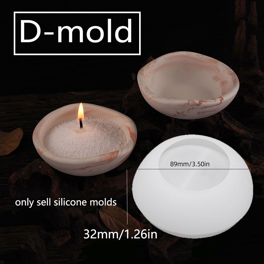 Silicone Mold Tray Candle Holder DIY Cimento Candlestick Decoração Tealight Holder Argila de resina de gesso: Azul profundo