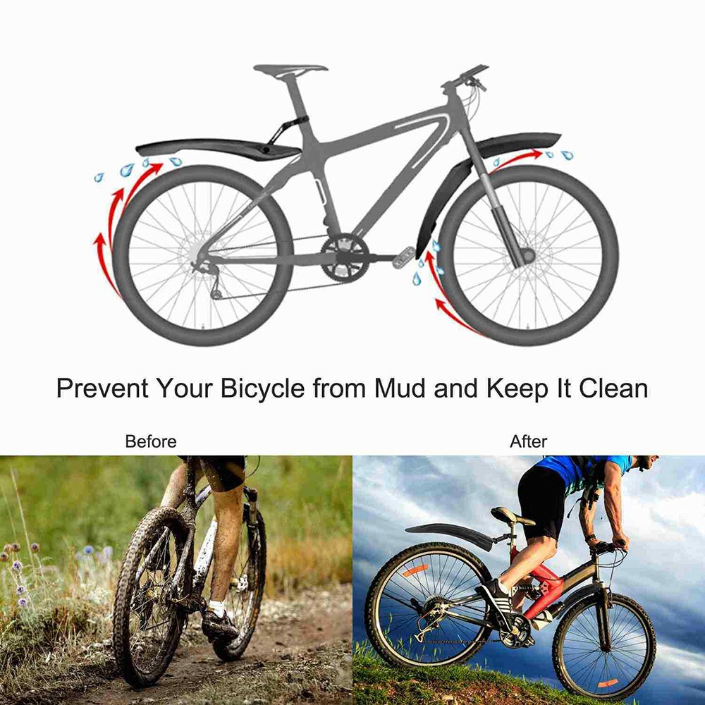 2 stk cykelskærm mountainbike fendere sæt mudderbeskytter cykel mudguard vinger til cykel for- og bagskærme