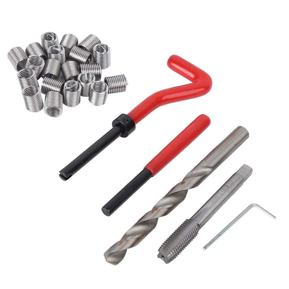 25pcs M10 Thread Repair Kit Thread Tap Drill Bit Damaged Threads Repair Tools Fasterners
