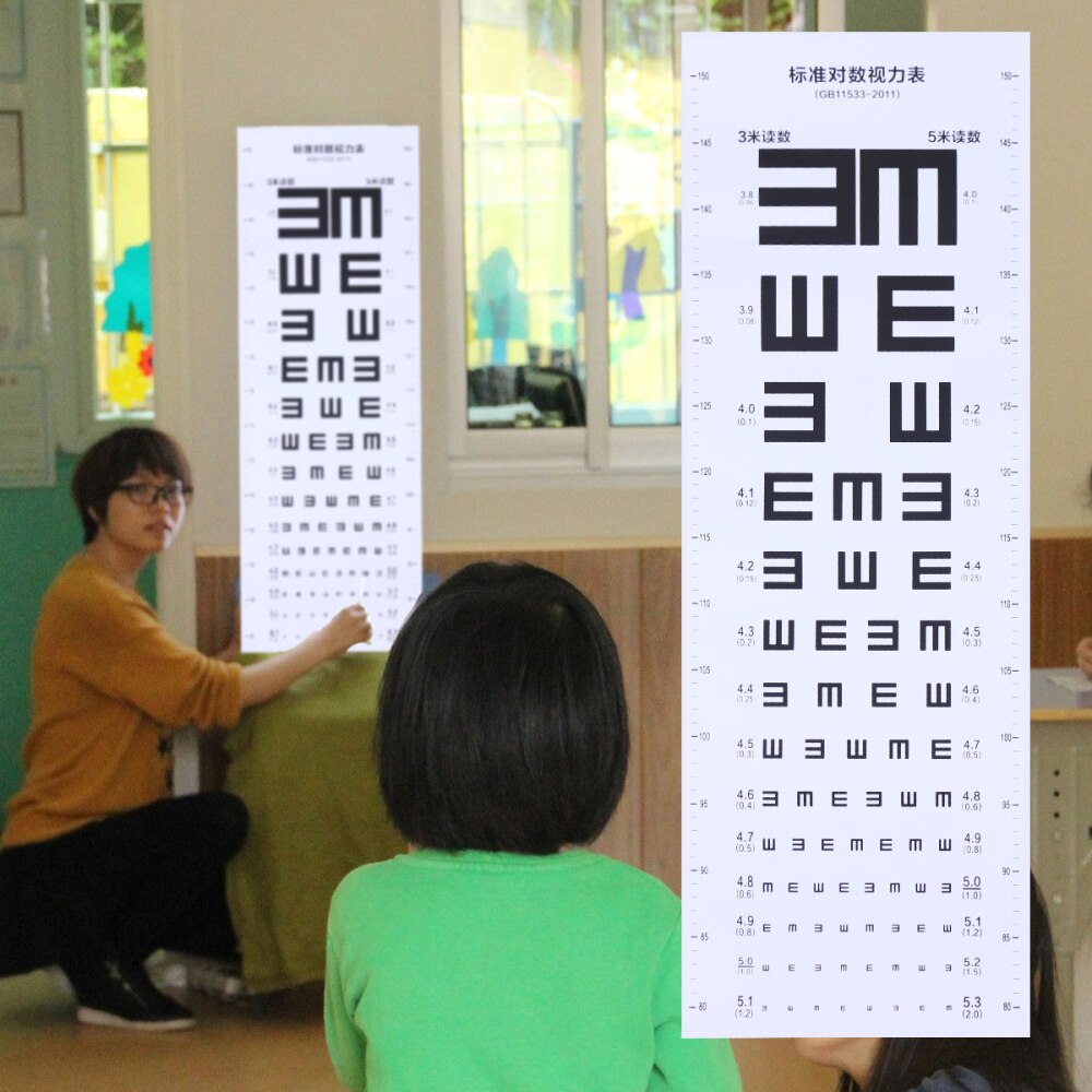 Practical Premium Thcik Plastic Eye Chart Visual Testing Chart Eye Testing Cahrt E Eye Chart for Home School Hospital