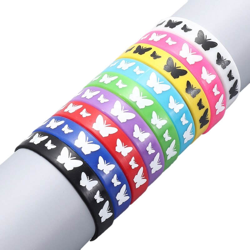 9 Pcs buona fortuna quadrifoglio elasticità mano braccio polsino braccialetti in Silicone per bambini ragazzi ragazze donne gioielli