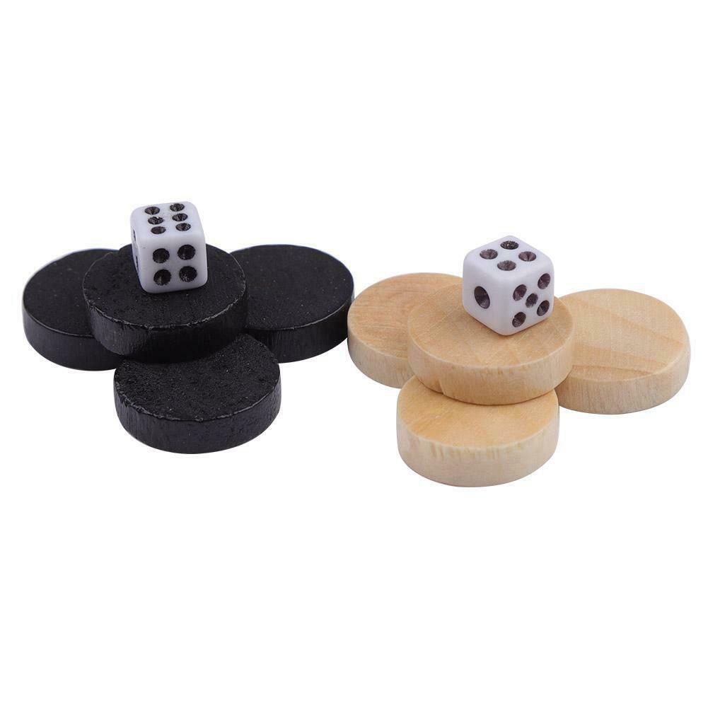 32 st backgammon trä bärbar reseklubb brädspel roliga hållbara utkast schackpjäser barn lär sig hantverk
