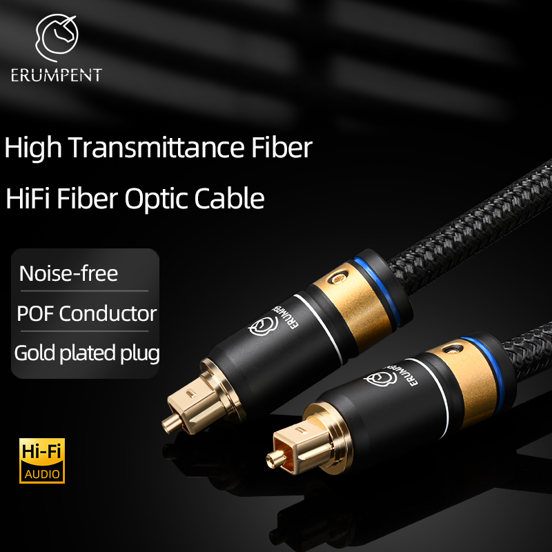 ERUMPENT Cable de Audio óptico Digital HiFi Conductor POF Cable de Audio de fibra óptica Toslink SPDIF Digital para Dolby DTS 5,1 7,1