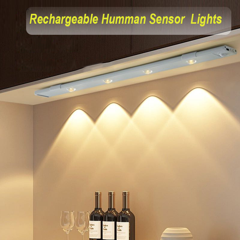 LED Bar Licht Motion Sensor USB Aufladbare Schrank Licht Für Küche Schlafzimmer Kleiderschrank Beleuchtung 20/30/40/50 cm Schrank Licht