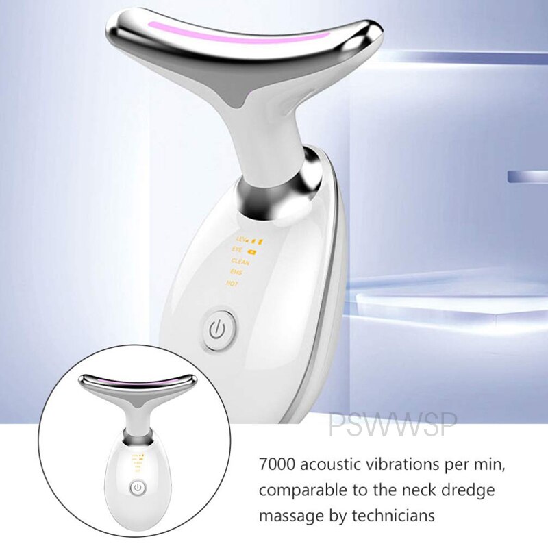 Hals Gezicht Schoonheid Apparaat 3 Kleur Led Photon Therapie Huid Draai Verminder Dubbele Kin Anti Rimpel Verwijderen Hals Lift Huid care Tools