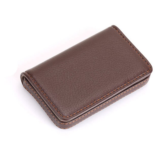Ezone Leer Mannen Business Kaarthouder Credit Card Case Magnetische Knop Bankkaart Wallet Case Kaarthouder Voor Vrouwen 6.5*10Cm