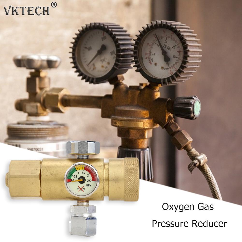 Air Compressor Pressure Regulator 0.4-25MPa Oxygen Gas Pressure Reducer Air Flow Regulator Gauge Meter