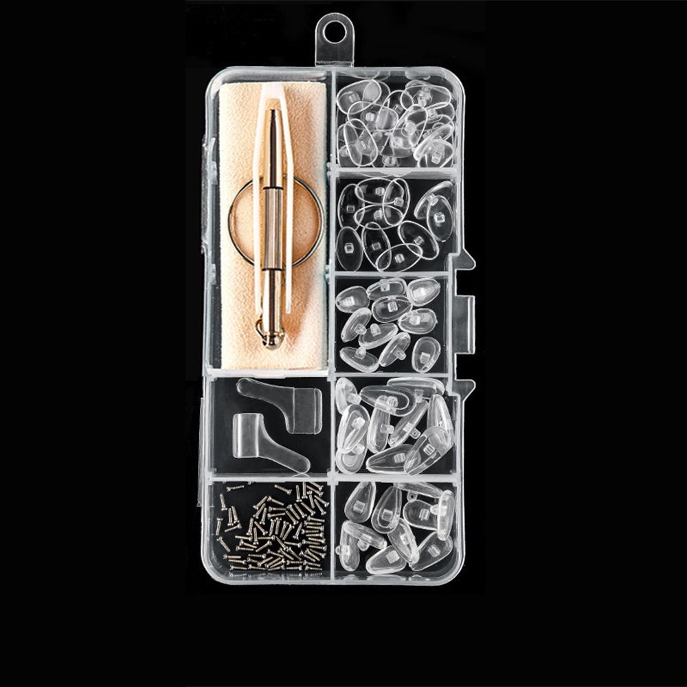 Silicone Eyeglass Repair Kit Replaceable Antiskid Precision Screw Sets Easy To Use Sturdy Glasses Repair Tools Make Repair Easy: Dark Grey