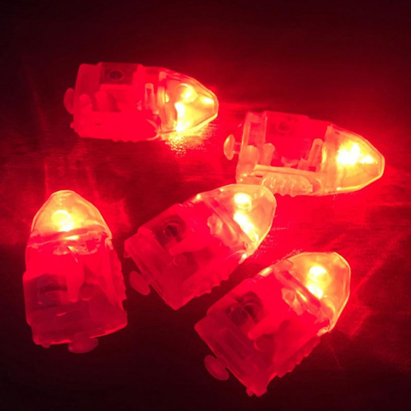 50 stk lotteri høy lys ballong led flash ballong lampe mini natt lampe bursdag papir lommelykt ballong dekorasjon: Rød
