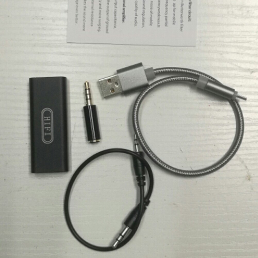 Portable 3.5mm For Phone Black Mini Headphone Amplifier Powerful Stereo Earphone Rechargeable Home HIFI Music Improver Audio