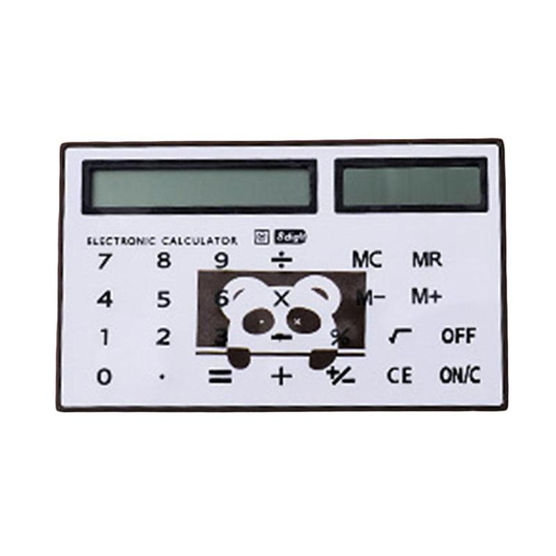 Słodki materiały piśmienne karta przenośny kalkulator mini Handheld ultra-chudy karta kalkulator słoneczny moc mały szczupły kieszeń kalkulator: h