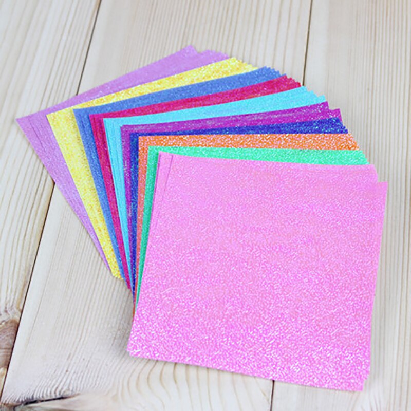 25pcs/lot 15x15cm Square shiny craft paper 10 colors pearl paper cranes origami child handmade kid DIY