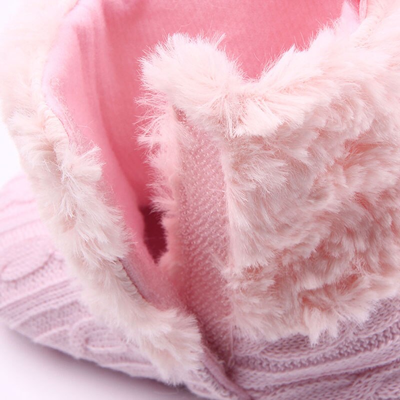 Baby Mädchen Jungen Schnee Stiefel Winter Gestrickte Halbe Warme Stiefel Kleinkind freundlicher Neue Weichen Boden Wolle Plüsch Schuhe43
