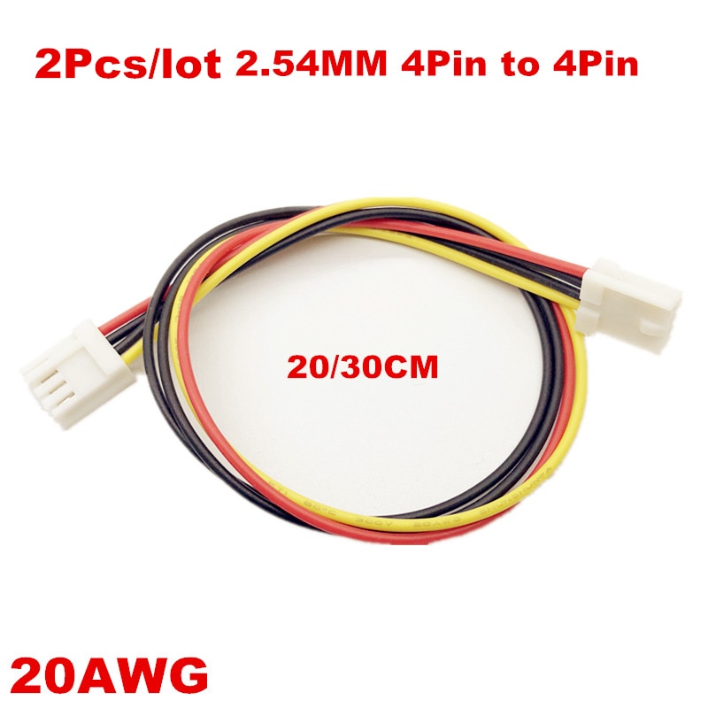 2 kpl/erä itx fdd levyke 4 pin naaras 2.54mm to 2 x 4 pin naaras dual 4 pin pieni 4 pin muunnin virtalähde johdot kaapeli johto 20/30cm: 20cm / 4 pin  to 4 pin 20 awg
