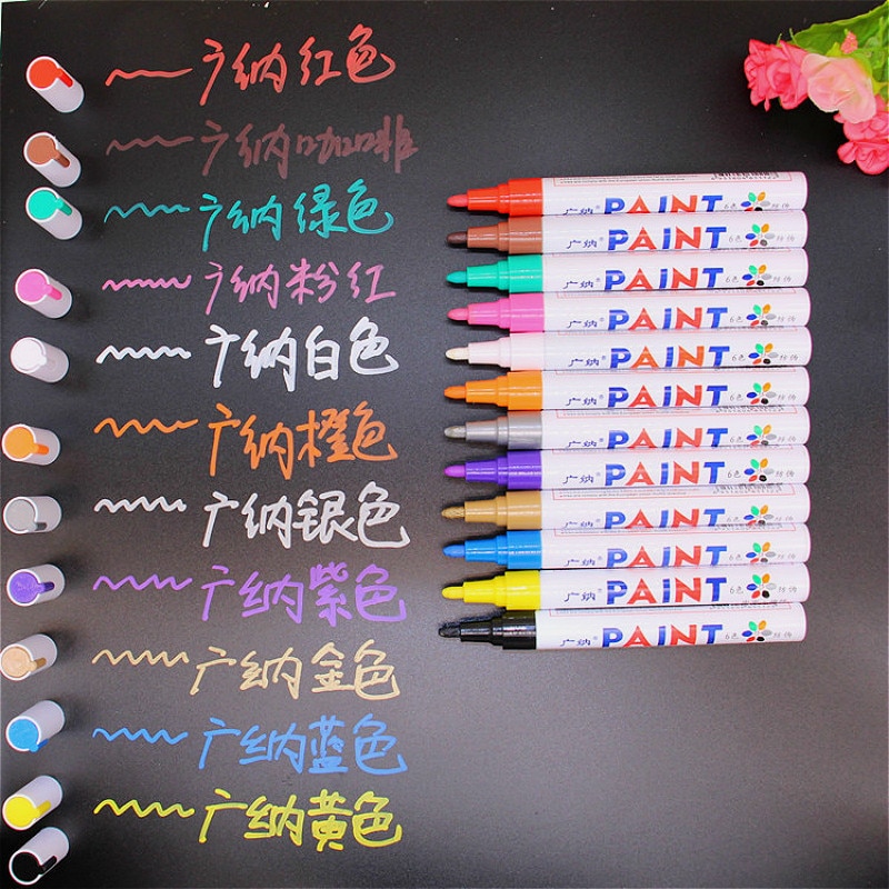 1Pcs Metallic Marker 12 Kleuren Voor Kiezen Verf Marker Niet Giftig Permanente Marker Pen Diy Art Marker