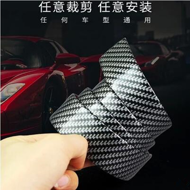 Universal- Auto Aufkleber 5D Kohlenstoff Faser Gummi Styling Tür Sill Schutz Stoßstange Streifen Auto Frontschürze Lippe Kohlenstoff Gummi
