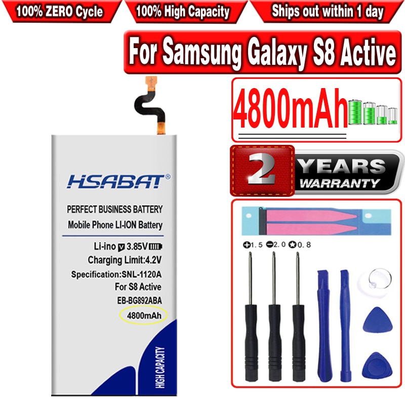 HSABAT 4800mAh Bateria para Samsung Galaxy S8 EB-BG892ABA Ativo SM-G8920 G892F G892A G892L G892 G892V SM-G892L Telefone Inteligente