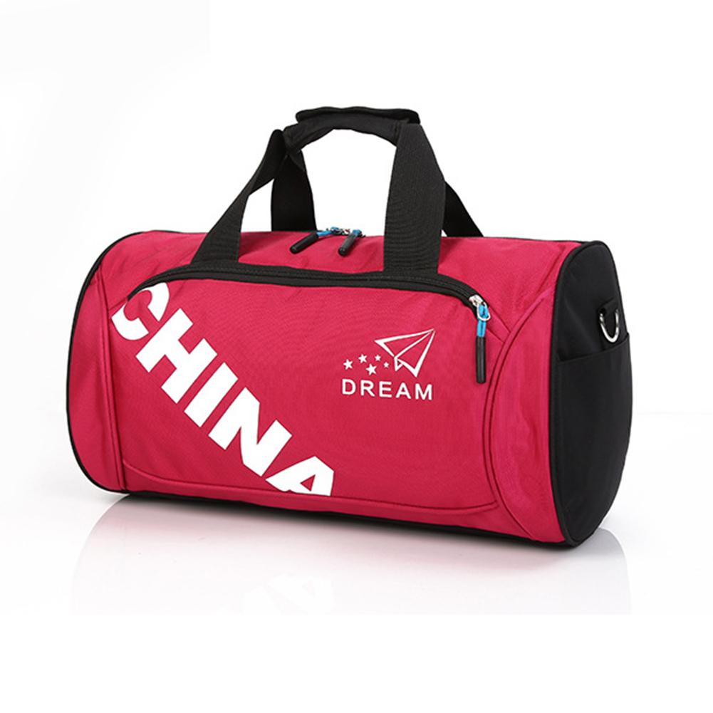 Vanntett treningsbag stor sportsbag herre/kvinner yoga fitness single shoulder bærbar yoga sport duffle bag reiseryggsekk: Rød