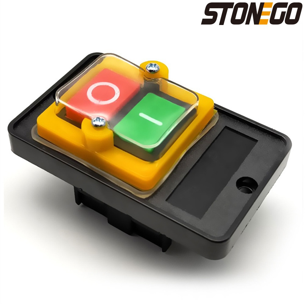 På av vattentät tryckknappsbrytare 10a 250v 380v vattentät tryckknapp för skärmaskin bänkborrmaskin brytare plastmotor