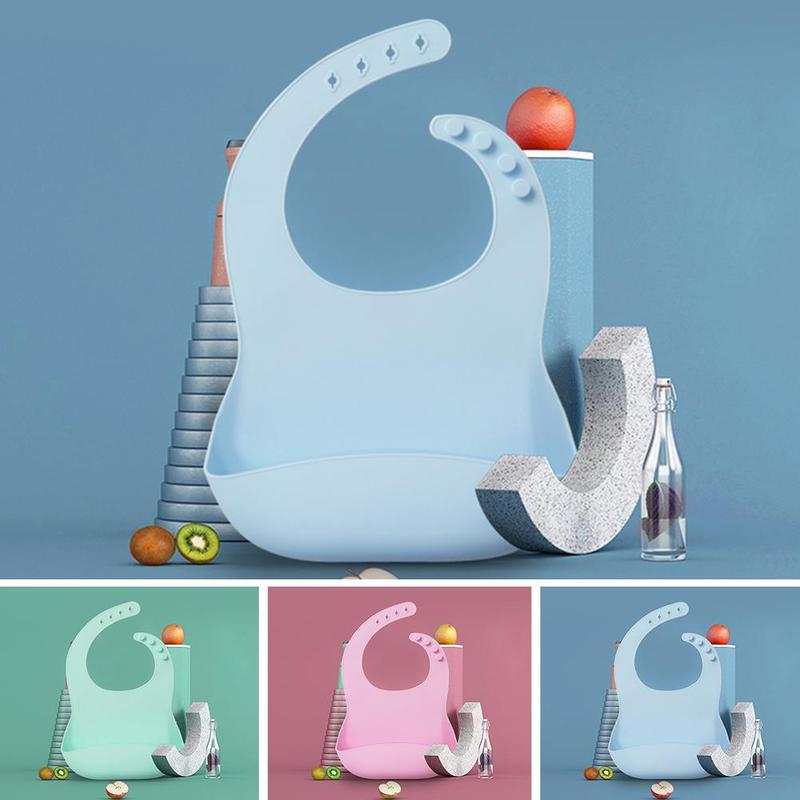 Children's silicone saliva towel cartoon baby bib/saliva bib silicone pocket bib waterproof E5R8