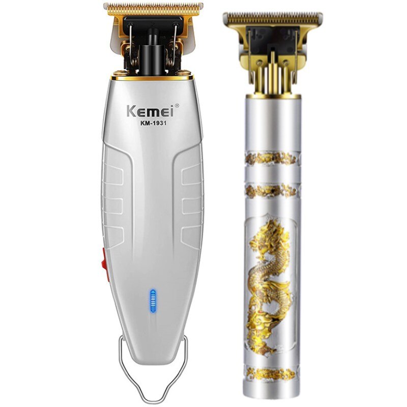 Kemei-Afeitadora eléctrica Original para hombres, máquina de afeitar potente para Barba y pelo, cabeza de baldas, acabado, se desvanece: Set d