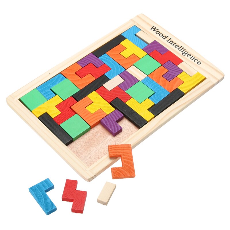 Puzzle En Bois Tetris Tangram Pour Enfants - Jeu éducatif Et Intellectuel Pour Développer La Logique