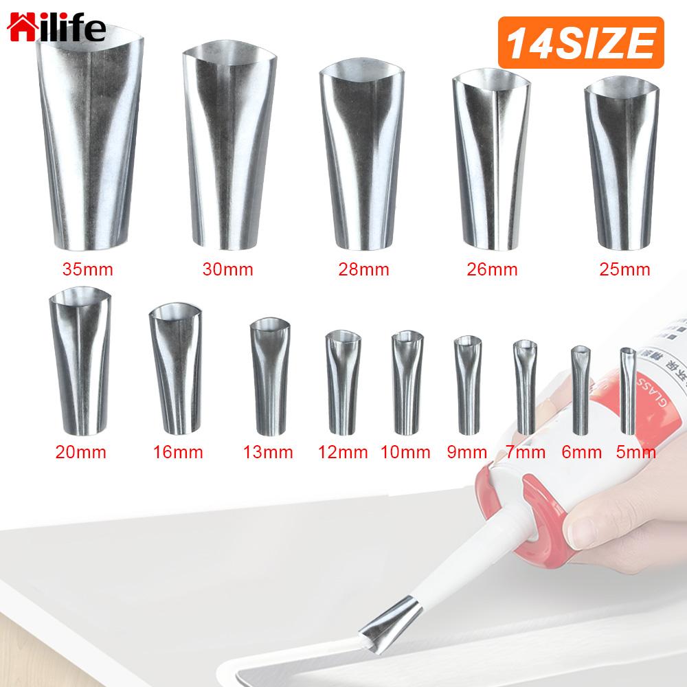 Stainless Steel Glue Remover Scraper Applicator Caulk Nozzle Finishing Tool Caulking Finisher Glue 14PCS