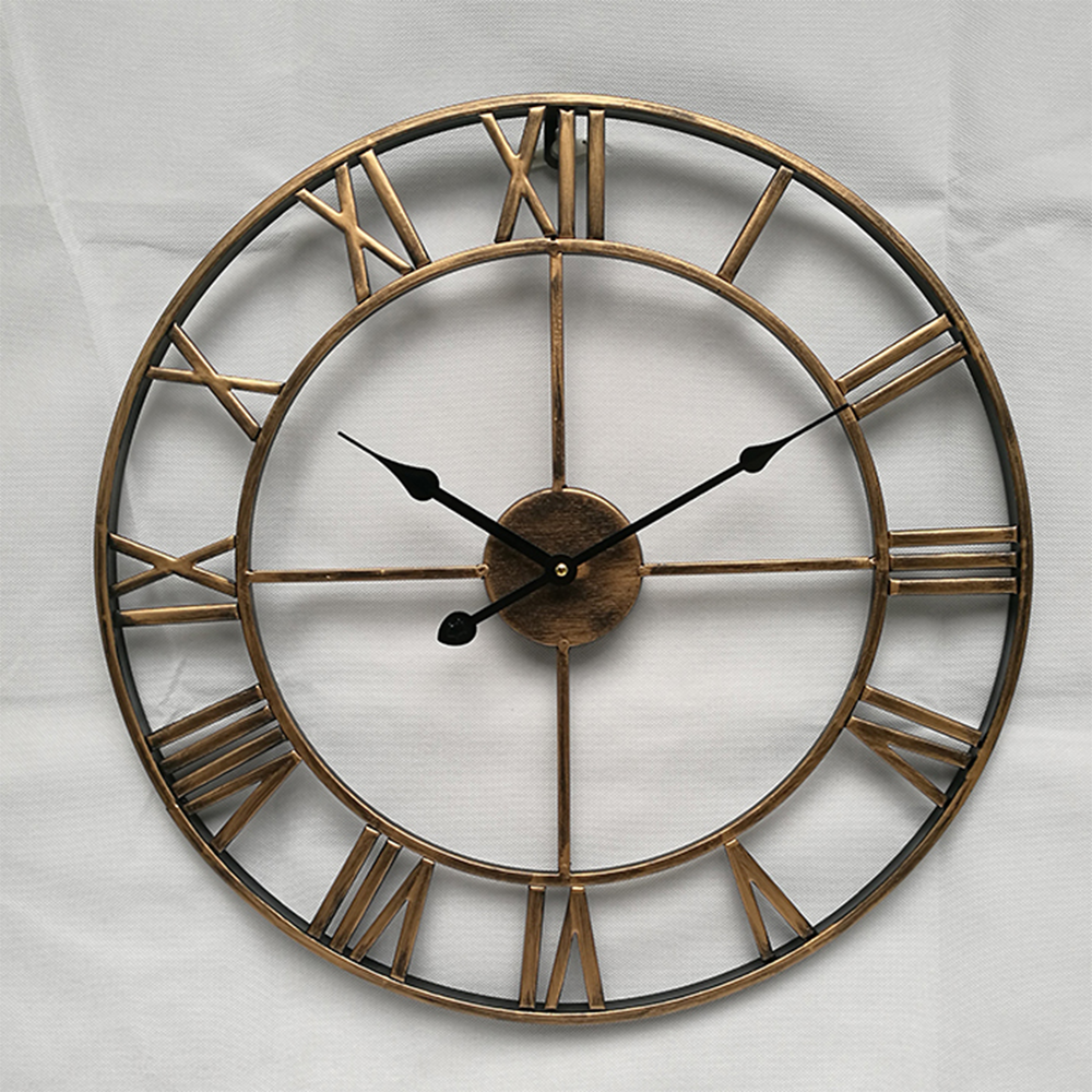 Reloj de pared grande hecho a mano, grande, de madera, Vintage, grande, artístico, lujoso, rústico, Retro 3D, 20 pulgadas