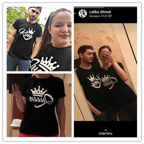 Bkld King Queen Koppels T-Shirt Met Kroonprint Paar Kleding Zomer T-Shirt Met Korte Mouwen 2024 Casual O-hals Tops Minnaars T-Shirt
